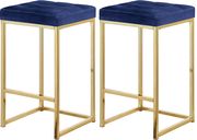 Navy velvet / gold metal legs bar stool main photo