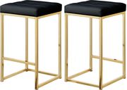 Black pvc leather / gold metal legs bar stool