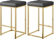 Gray pvc leather / gold metal legs bar stool