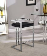 Black velvet / chrome bar stool main photo