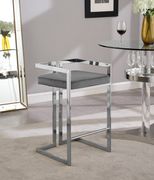 Gray velvet / chrome bar stool main photo
