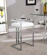 White velvet / chrome bar stool main photo