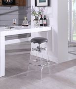 Gray faux leather / acrylic / chrome bar stool main photo