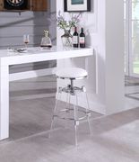 White faux leather / acrylic / chrome bar stool main photo
