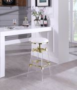White faux leather / acrylic / gold bar stool main photo