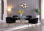 Round glass top dining table w/ golden legs main photo