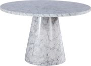 Round white faux marble top / base dining table main photo