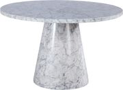Round white faux marble top / base dining table