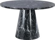 Round black faux marble dining table main photo