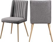Stylish gray fabric chairs w/ gold legs