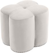 Cream velvet ottoman in a shape of clover