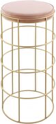 Wire gold chrome / pink velvet counter style stool main photo