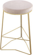 Cream velvet seat / gold steel bar stool main photo