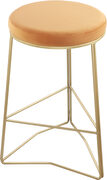 Mango velvet seat / gold steel bar stool main photo