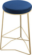 Navy velvet seat / gold steel bar stool main photo
