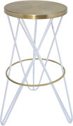 Gold / white round stylish bar stool main photo