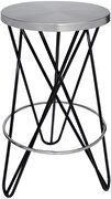 Black / silver round stylish bar stool main photo