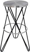 Silver / black round stylish bar stool main photo