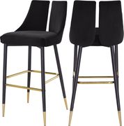 Velvet fabric contemporary chair w/ gold tip legs main photo