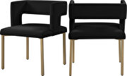 Black velvet fashionable dining chair main photo