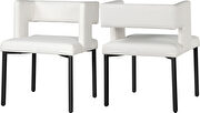 White faux leather fashionable dining chair main photo