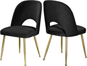 Brushed gold / black velvet dining chair main photo