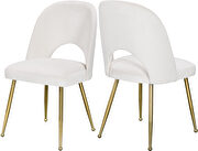 Brushed gold / cream velvet dining chair main photo