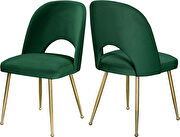 Brushed gold / green velvet dining chair main photo