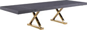 Oversized extension gray / gold dining table main photo