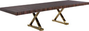 Oversized extension zebra brown / gold dining table main photo