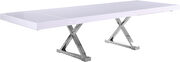 Oversized extension white/silver dining table main photo