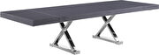 Oversized extension gray/silver dining table main photo
