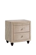 Beige canopy tufted buttons nightstand main photo
