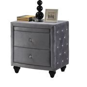 Gray fabric nightstand w/ folding out table main photo