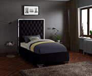 Lexi (Black) Tufted headboard twin bed in modern style