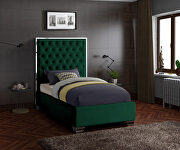 Lexi (Green) Tufted headboard twin bed in modern style
