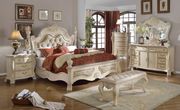 Antique white traditional style king bed main photo