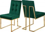 Gold base / tufted green velvet dining chair main photo
