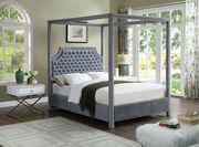 Canopy velvet fabric bed in modern style main photo
