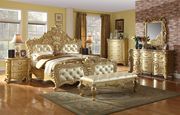 Gold finish traditional style bedroom main photo