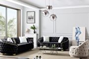Bursa (Black) Elegant curved tufted living room sofa