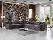 Gray fabric / gold trim exclusive modern sectional main photo