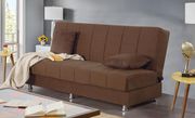 Chocolate brown microfiber sleeper sofa main photo