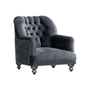 Happy (Gray) Gray traditional style velvet chair