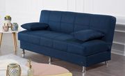 Navy chenille fabric sofa bed