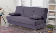 Modern sofa bed in dark gray microfiber
