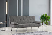 Troy (Gray) Linen simple and versatile sofabed
