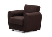 Chocolate brown fabric storage chair