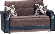 Rich bycast / brown fabric loveseat main photo
