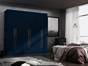 Modern freestanding wardrobe armoire closet in tatiana midnight blue